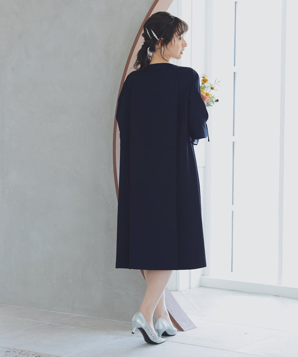 niana 授乳口付マタニティドレス ネイビー