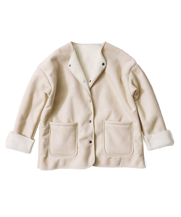 Fashion Letter フェイクムートンリバーシブルジャケット エクリュ