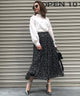 Fashion Letter 花柄消しプリーツスカート ドット×花柄ブラック