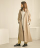Fashion Letter パイピングノーカラーガウンコート ベージュ