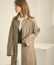 Fashion Letter パイピングノーカラーガウンコート モカブラウン