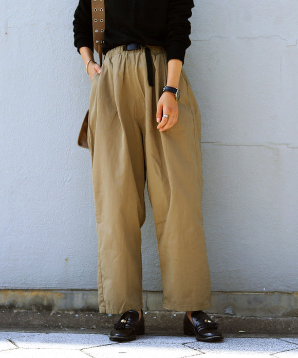 Fashion Letter バックルバルーンパンツ ベージュ