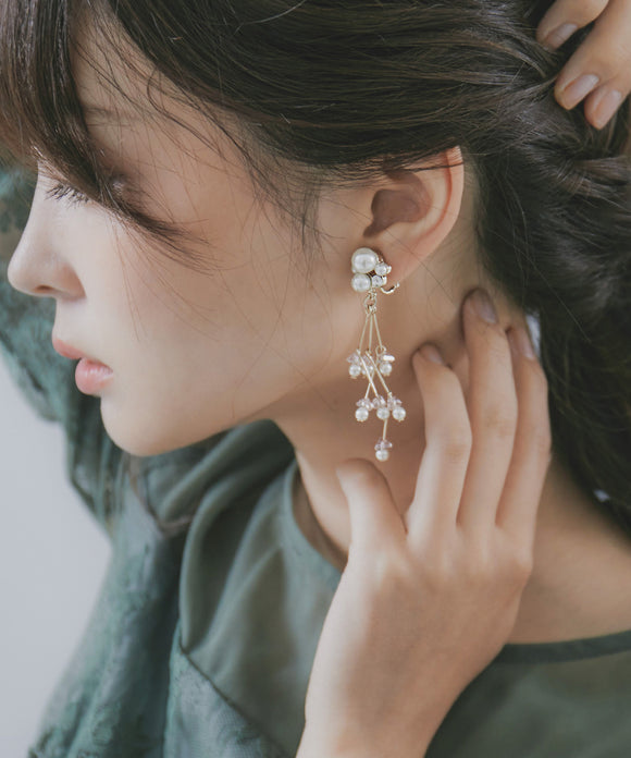 niana 小枝イヤリング ピンク