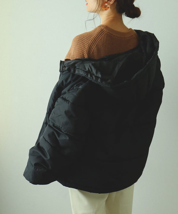 Fashion Letter フェイクダウンジャケット ブラック