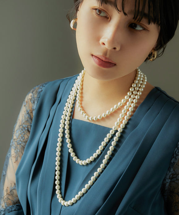 niana ロングパールネックレス ベージュ