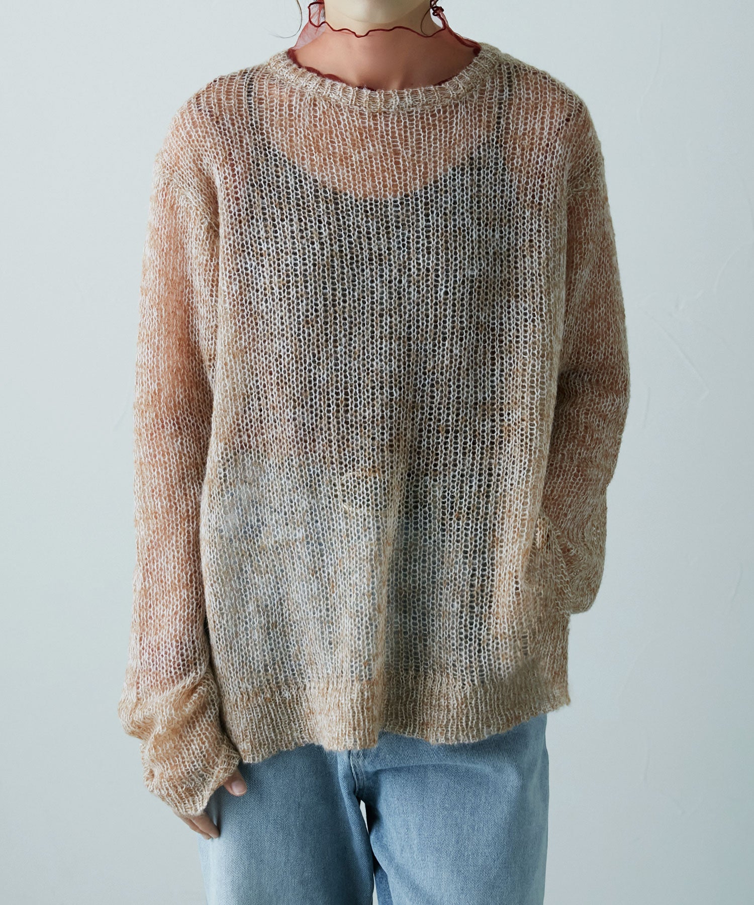 Mohair touch low gauge knit