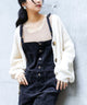 Fashion Letter コーデュロイワイドサロペマキシパンツ ブラック