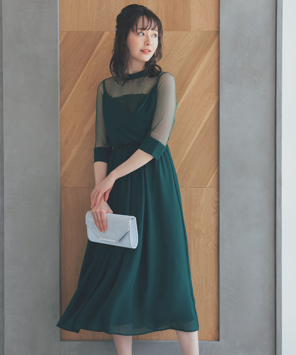 niana ラメチュール使いドレス グリーン
