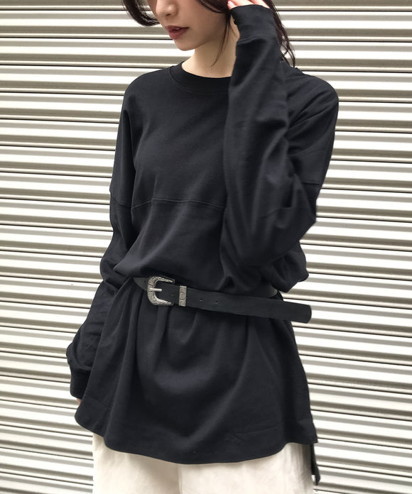 Fashion Letter シングルジャージフットボールカットソー ブラック
