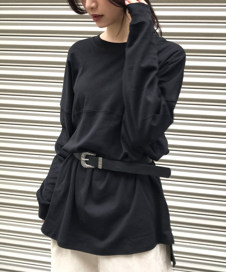 Fashion Letter シングルジャージフットボールカットソー ブラック