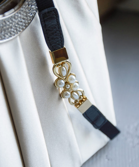 niana パールスクエア細ベルト ブラック