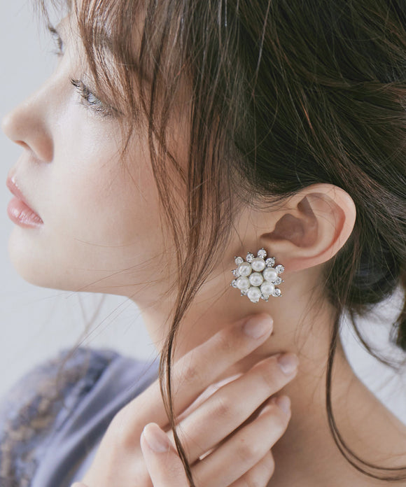 niana フラワーパールピアス シルバー
