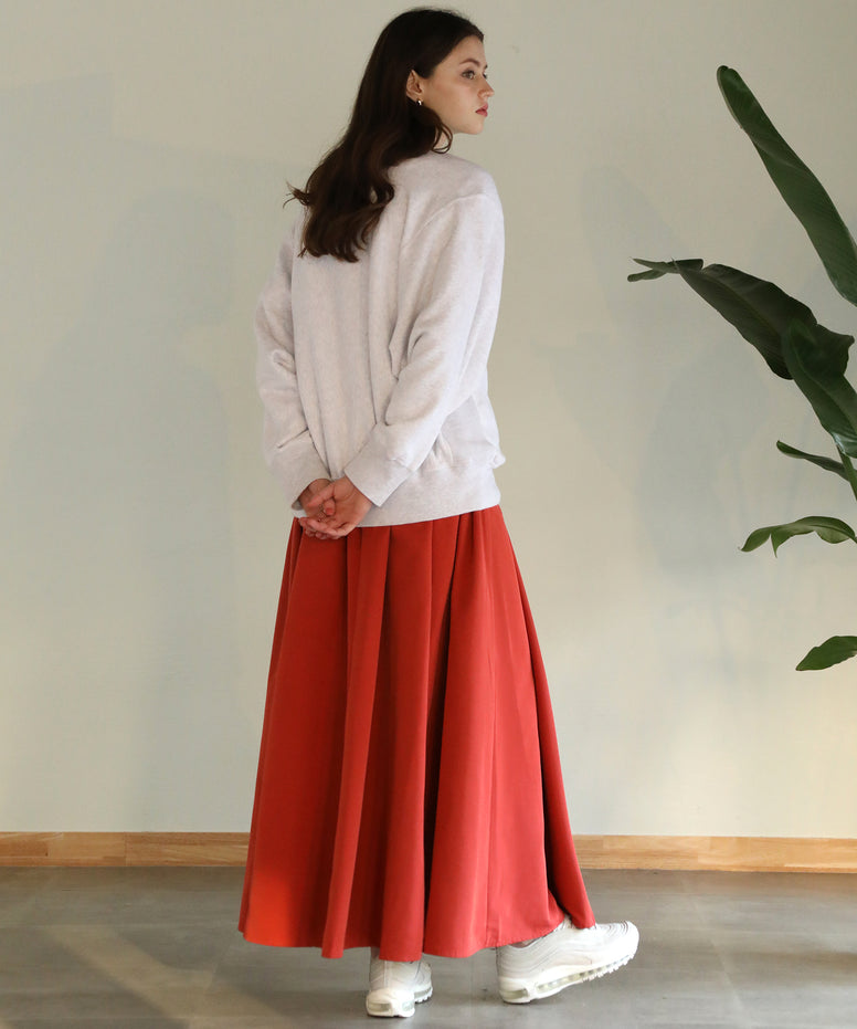 aity ソフトグログランマキシスカート テラコッタ