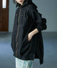 Fashion Letter 裾タックフードジャケット ブラック