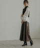 Fashion Letter ニットドッキングブラウス ブラック