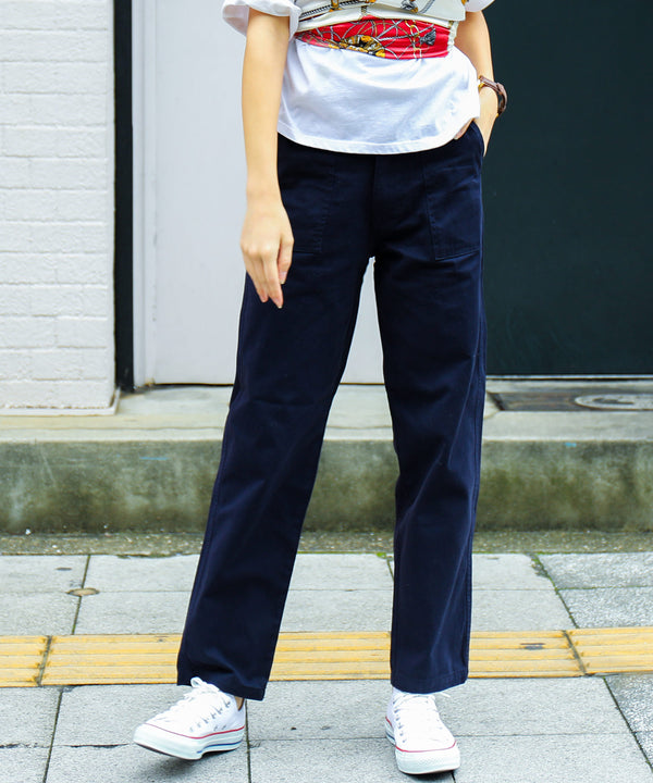 Fashion Letter ベイカーパンツ ネイビー