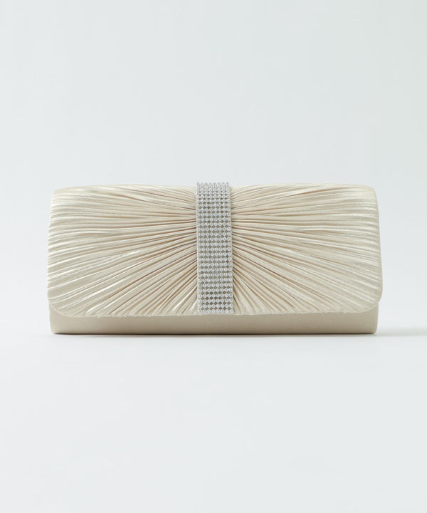 niana ラインストーンテープ付きクラッチバッグ ベージュ