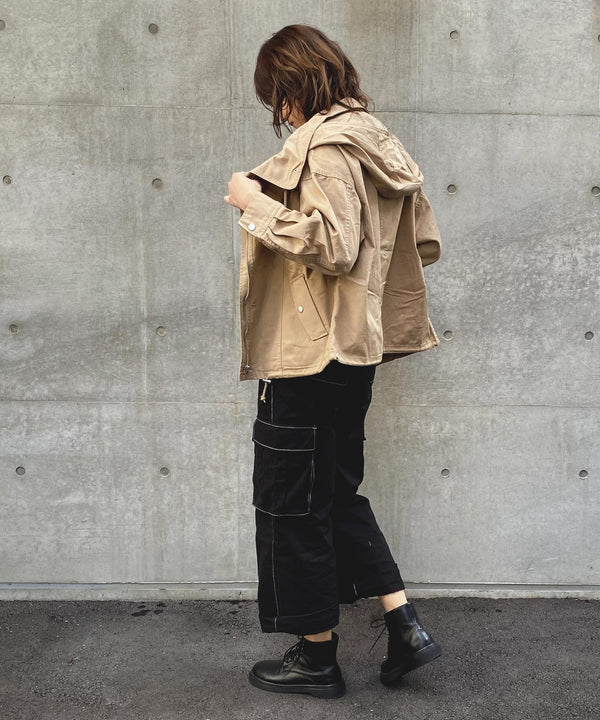 Fashion Letter マウンテンパーカー ベージュ