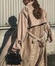Fashion Letter バックレーストレンチコート ベージュ