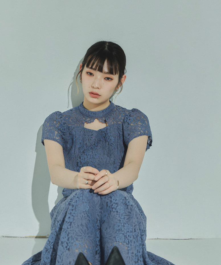 フロントオープン総レースパーティードレス｜パーティードレス・結婚式 