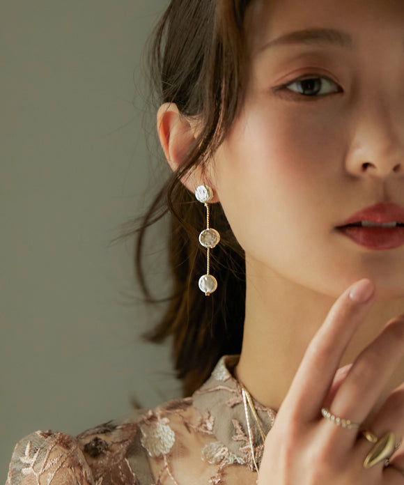 niana フラットパールピアス ゴールド