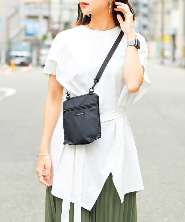 Fashion Letter 2wayミニショルダー&エコバッグ ブラック