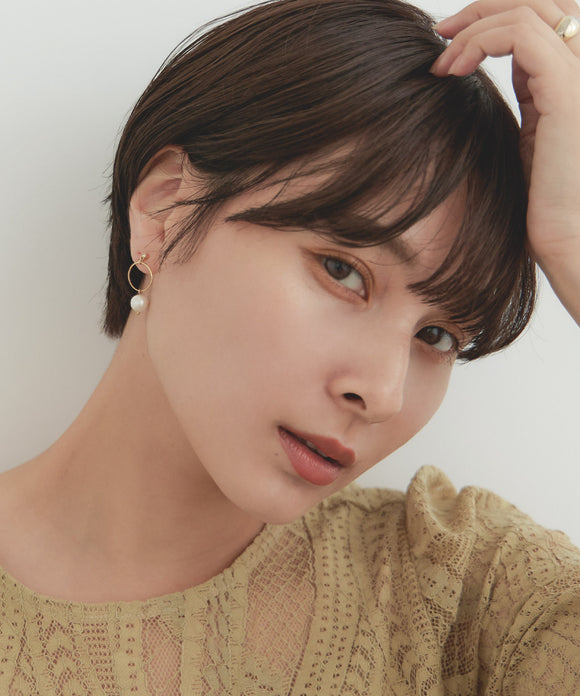 niana リングパールノンホールピアス ゴールド