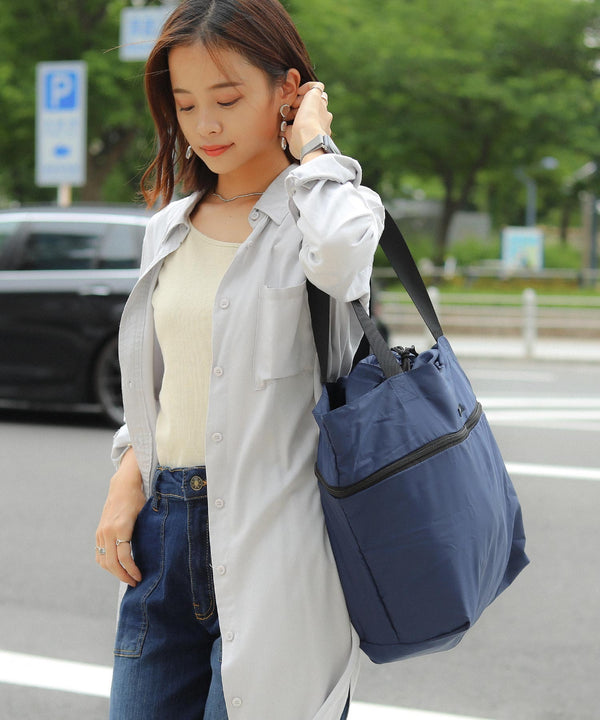 Fashion Letter コンパクトレジカゴエコBAG ネイビー