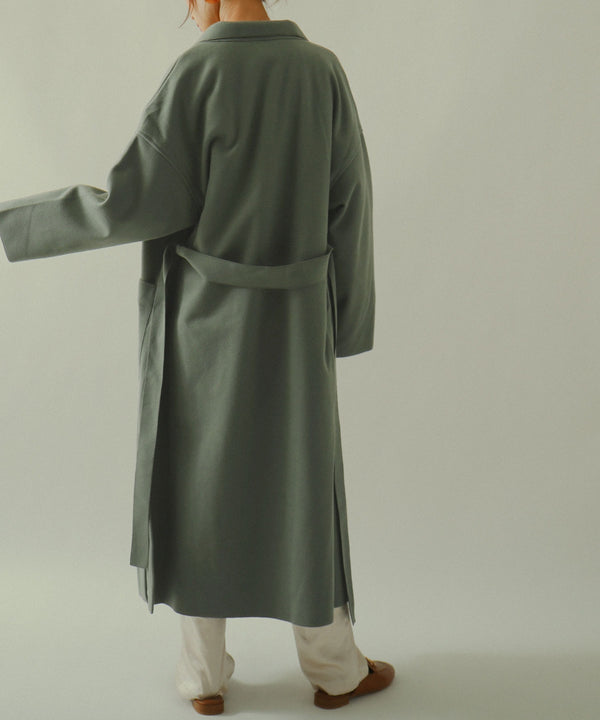 Fashion Letter ガウンコート スリット オーバーサイズ グリーン