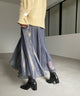 Fashion Letter 光沢シアースカート ネイビー