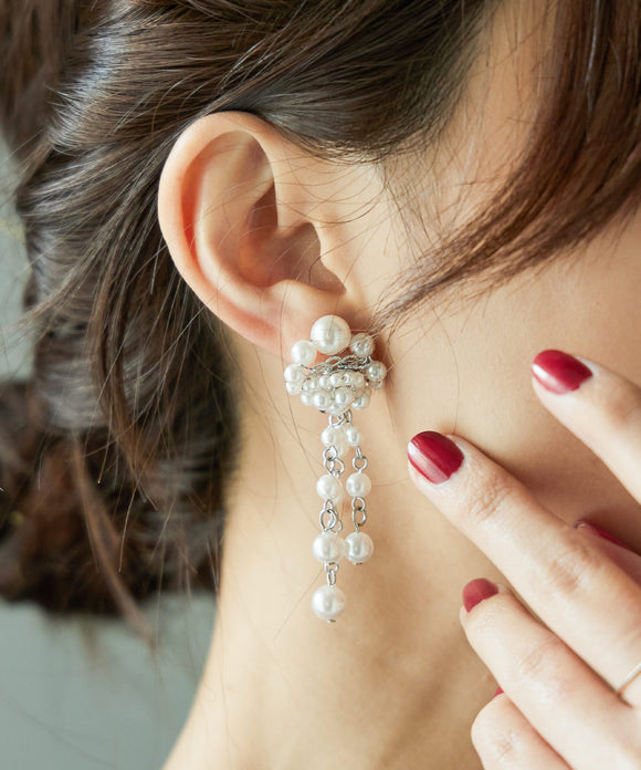 niana パールチェーンイヤリング シルバー