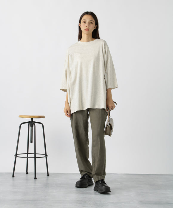 aity 21sOE天竺タックオーバーサイズTシャツ オートミール