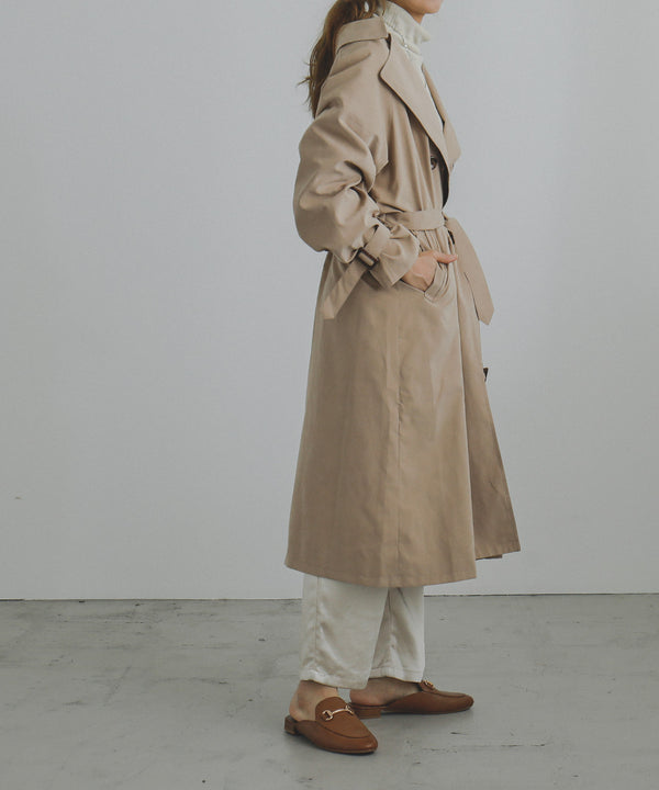 Fashion Letter キャンディ袖BIGトレンチコート ベージュ