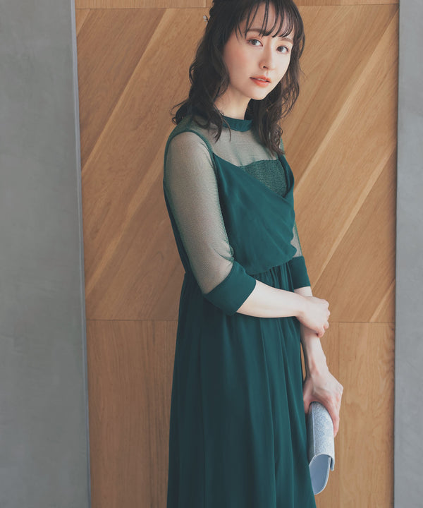 niana ラメチュール使いドレス グリーン