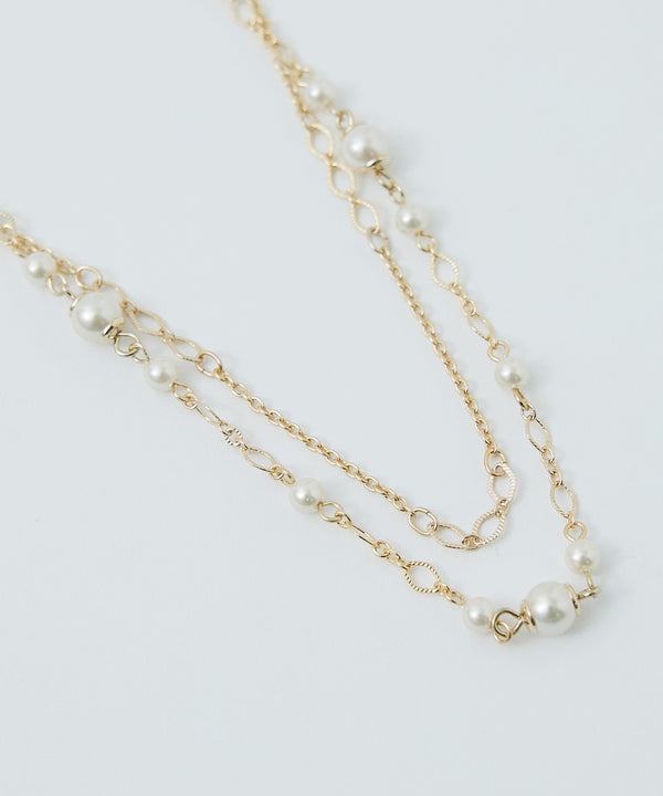 niana パールチェーン２連ネックレス