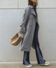 Fashion Letter バックレーストレンチコート ダスティブルー