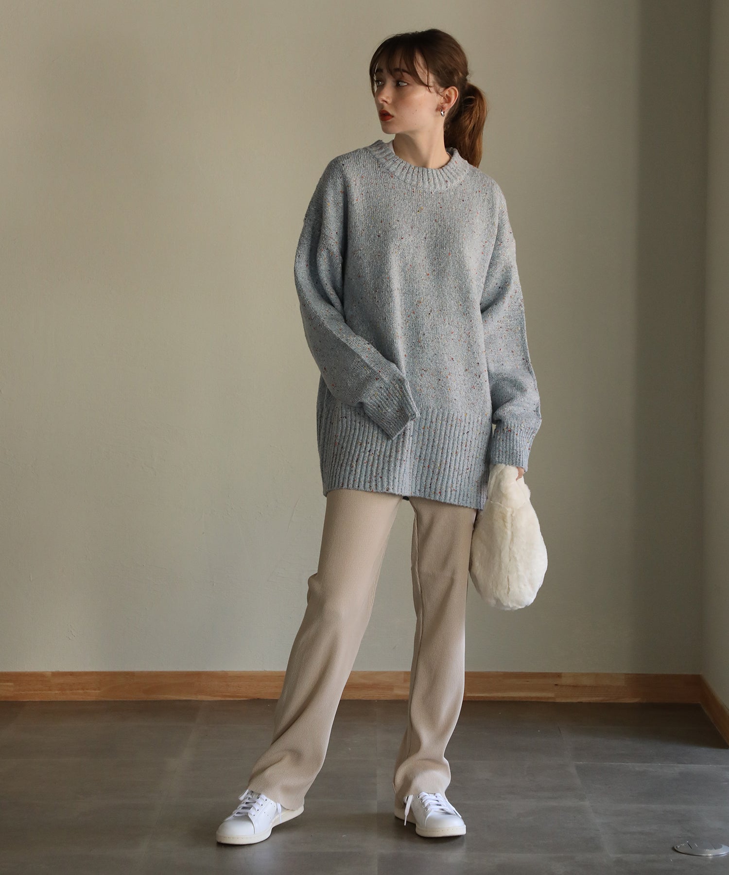 カラーネップニットプルオーバー｜ニット - aity