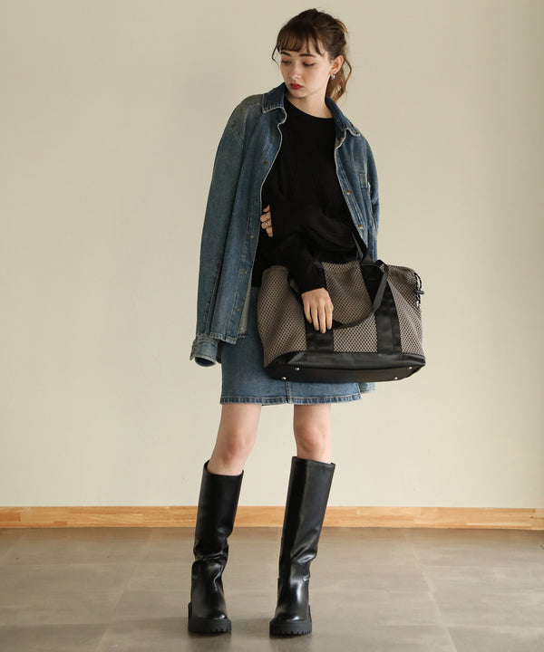 aity メッシュ巾着トート グレー