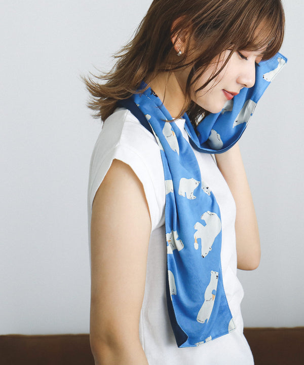 Fashion Letter フレスコ冷感マフラー シロクマ