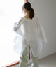 Fashion Letter バックオープンシアーシャツ オフホワイト