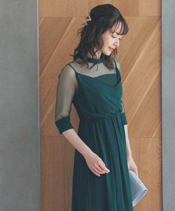 niana ラメチュール使いドレス グリーン