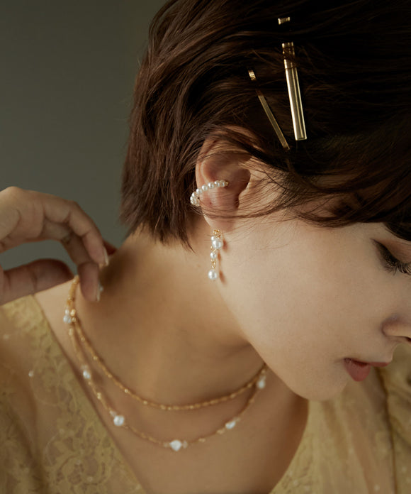 niana ゆらゆらパールイヤーカフ ゴールド