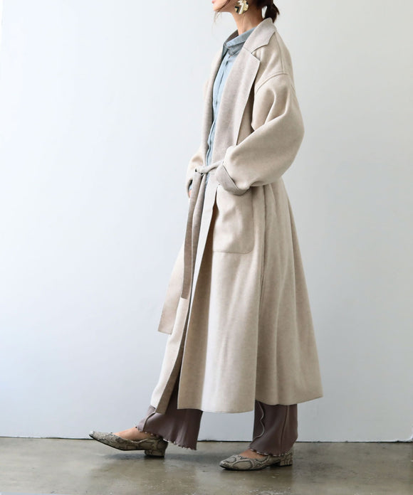 Fashion Letter ミックスシャギーBIGロングコート アイボリー