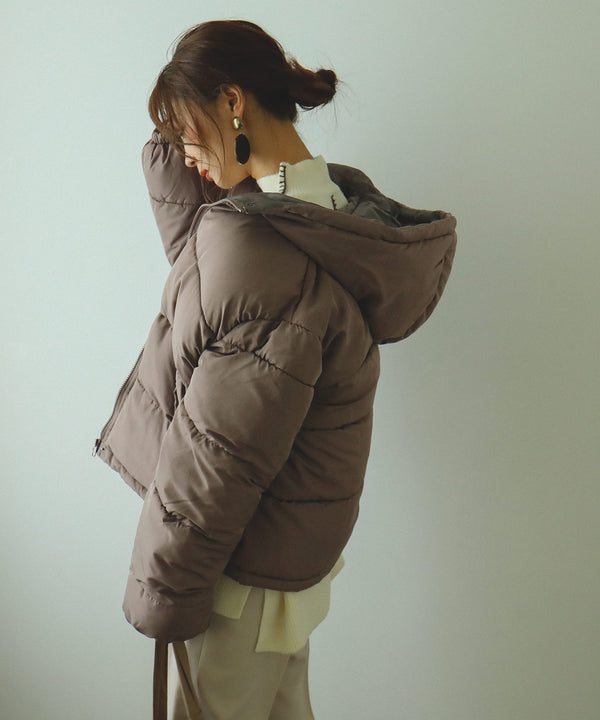 Fashion Letter フェイクダウンジャケット ブラウン