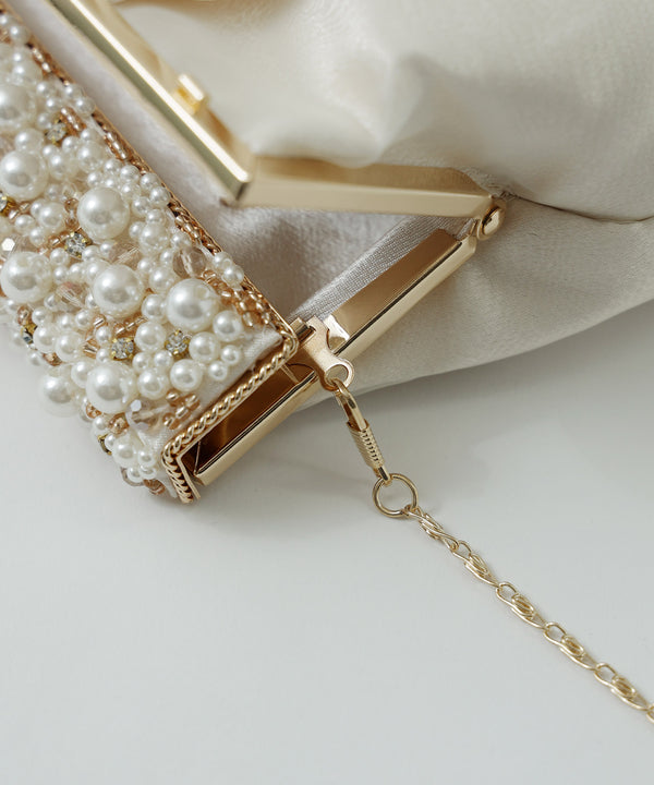 niana ビーズ刺繡クラッチオーガンジーバッグ