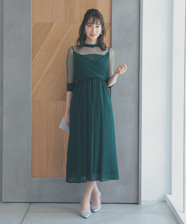 niana ラメチュール使いドレス グリーン