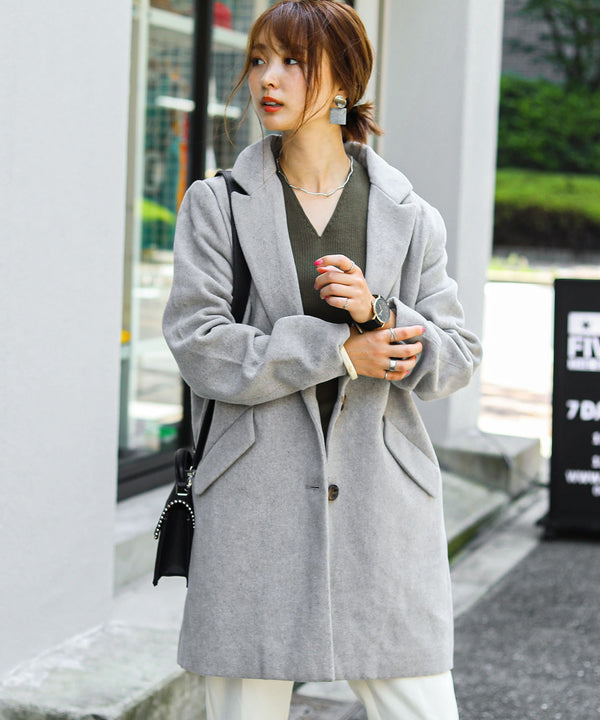 Fashion Letter 84丈モッサ チェスターコート ライトグレー