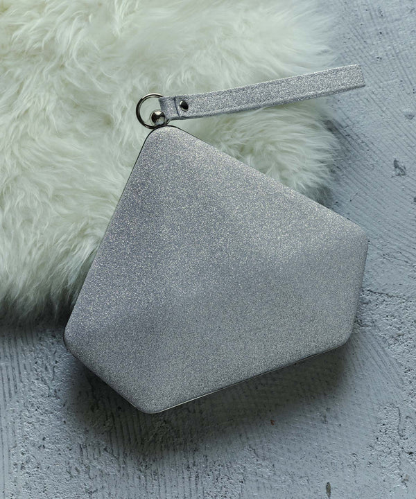 niana 2wayラメコーティングクラッチバック シルバー