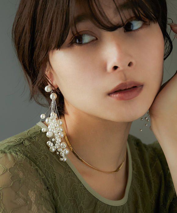 niana ジプソパールピアス ベージュ