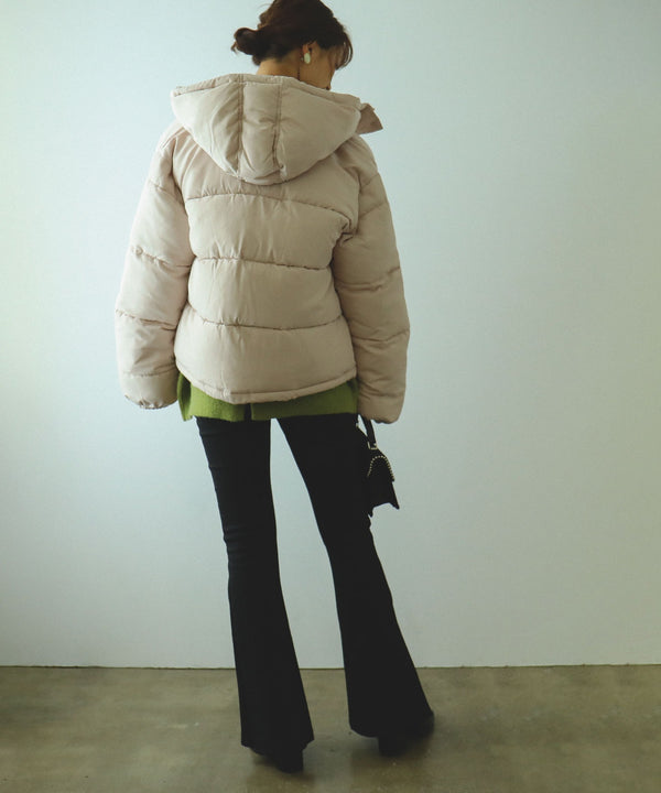 Fashion Letter フェイクダウンジャケット ライトベージュ